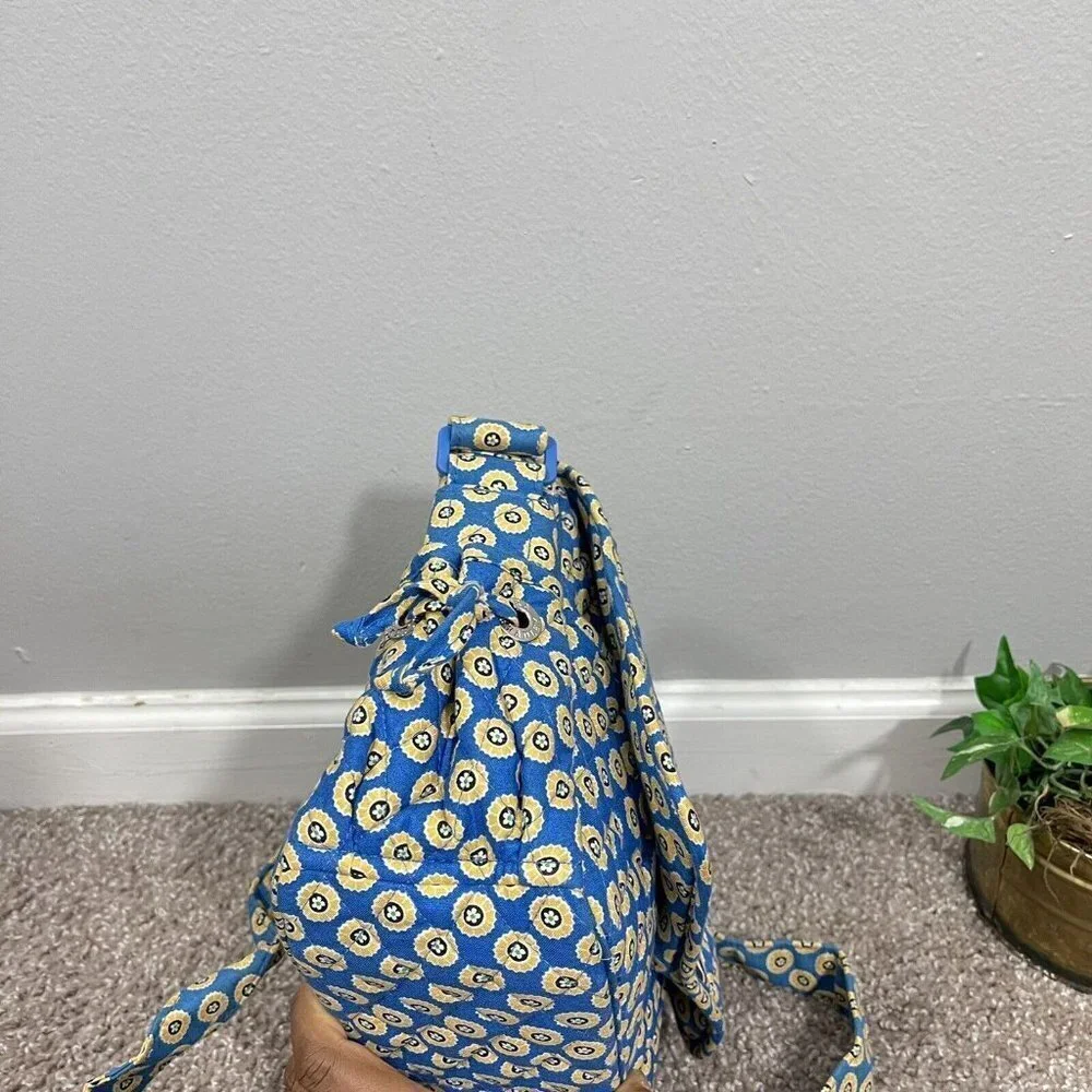 Vera Bradley Riviera Blue Yellow Lindsay Messenger Purse Hipster Crossbody